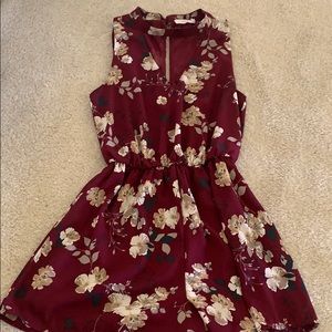 Lush burgundy floral romper